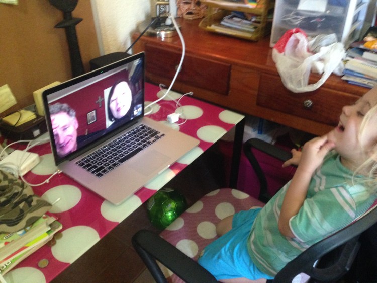 SO happy to Skype with "Mom" and G-Pa! We love and miss you mucho.