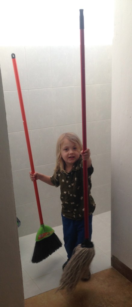 Wanting to clean our new, already super-clean apartment. Well, okay.