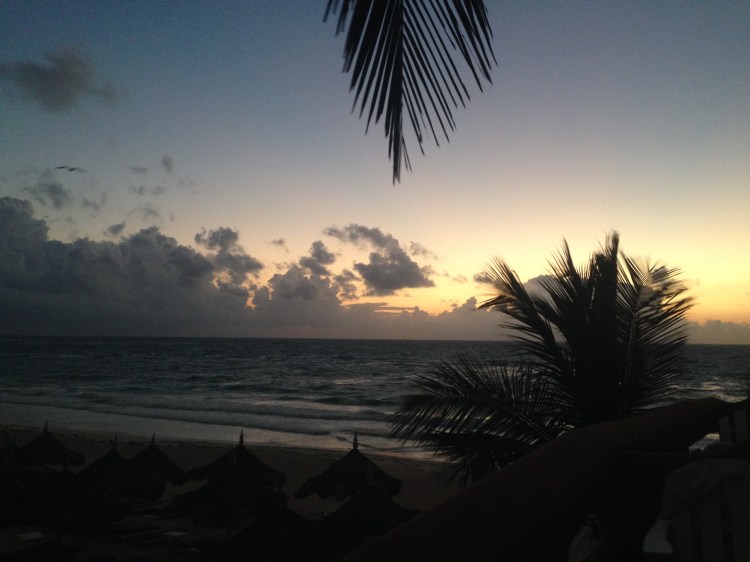 Sunrise in Tulum. From our balcony